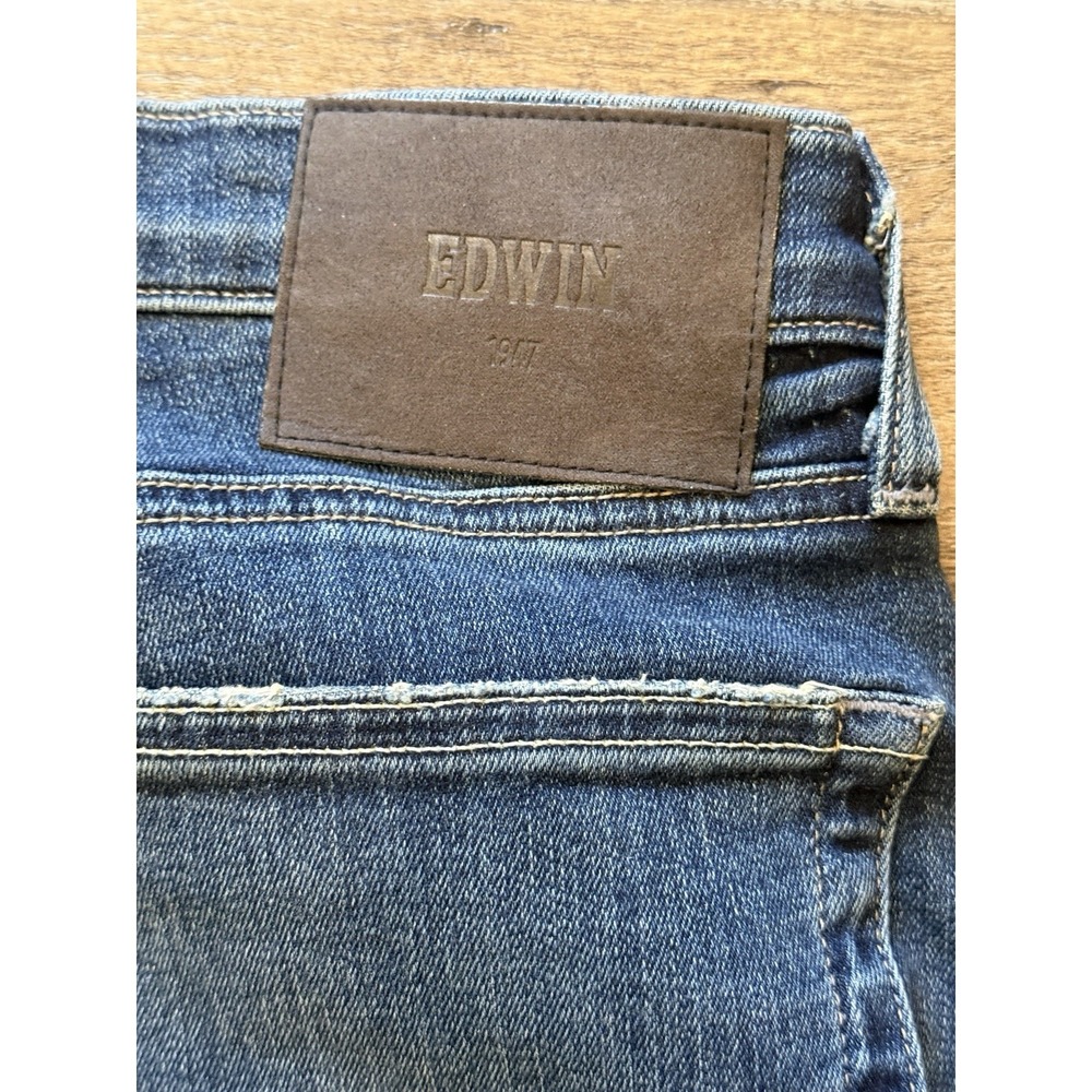 EDWIN MADDOX SLIM JEANS - Men's Size 31 X 31-DARK BLUE DENIM - STRETCH - NEW!! - Picture 6 of 7